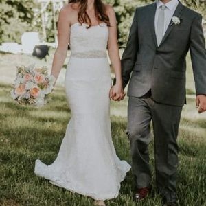 Allure bridals wedding dress with custom bead belt